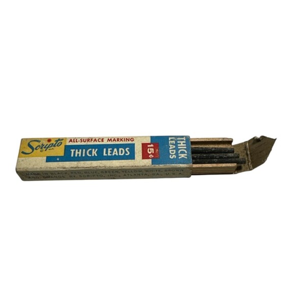 Vintage Scripto Pencil Lead Bundle 4 Thin Lead, 1 Thick‎ Lead, Pencil Refill Kit - Picture 8 of 8